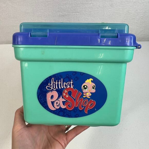 Littlest Pet Shop Storage Case Hasbro 2007 Toy Carry Box Teal Blue LPS Playset - Picture 6 of 11